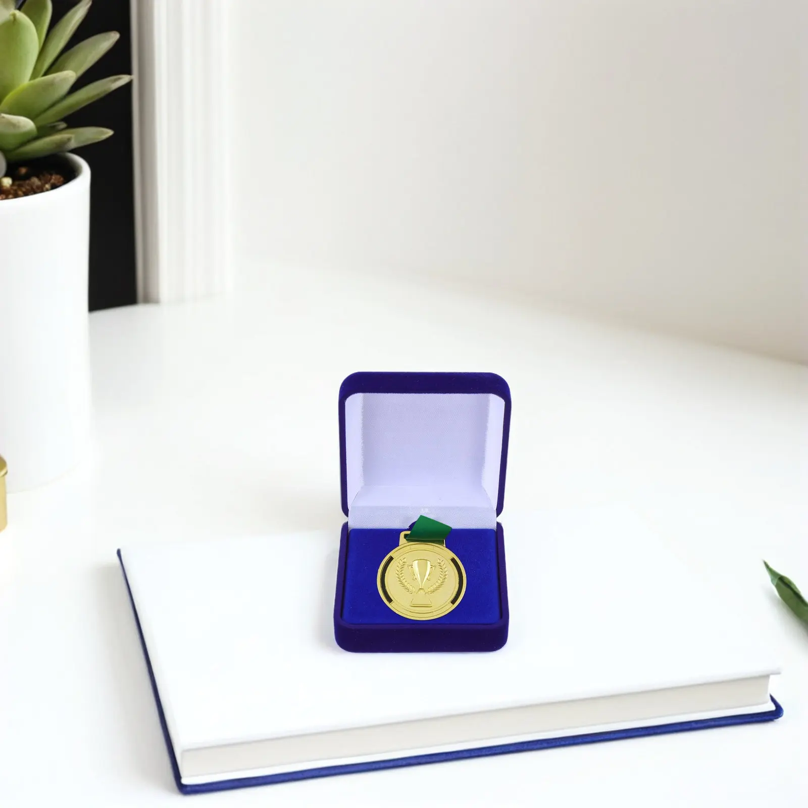 Medal Holder Display Box Compact Award Presentation Case for Badges Challenge Coins Student Academic Medals Office Home Use Pin