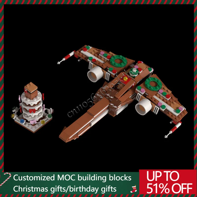 

429 Parts MOC Star Battle Series Starfighter Model Building Blocks Bricks Diy Creative Assembly Educational Toys Children Gifts