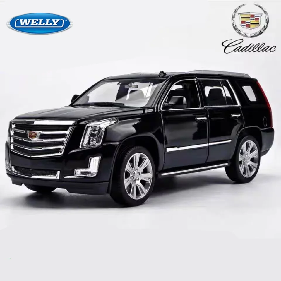 

Welly 1/27 Cadillac Escalade SUV, модель автомобиля из сплава, литой под давлением металлический внедорожник, модель автомобиля, коллекция высокой имитации, подарки для детей