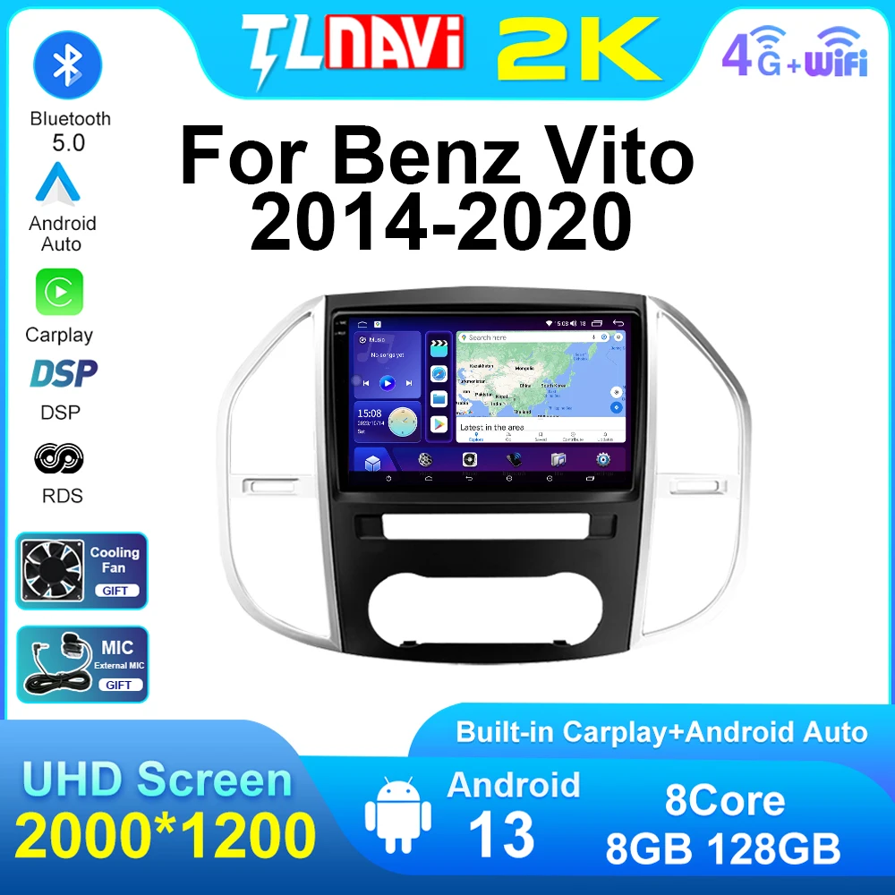 Octa-core Carplay Android Auto Radio Video Multimedia Player For Mercedes Benz Vito 3 W447 2014 2015 2016 - 2020 GPS Navigation