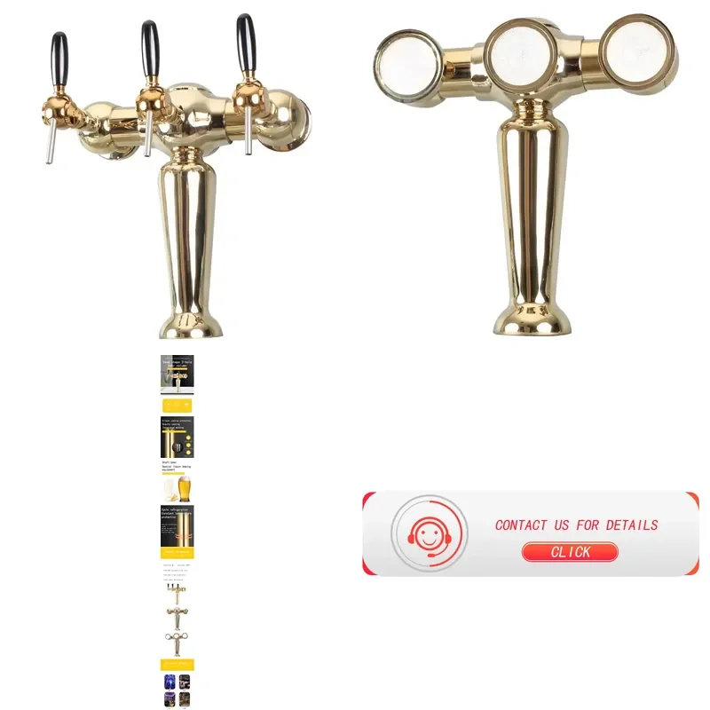 for GHO 3 Hole Gold Vase Stainless Steel Beer Column Beer Tower