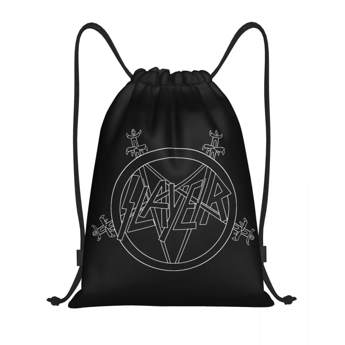 Symbol Slayers Kordelzug Rucksack Damen Herren Gym Sport Sackpack Tragbare Heavy Metal Rock Trainingstasche Sack