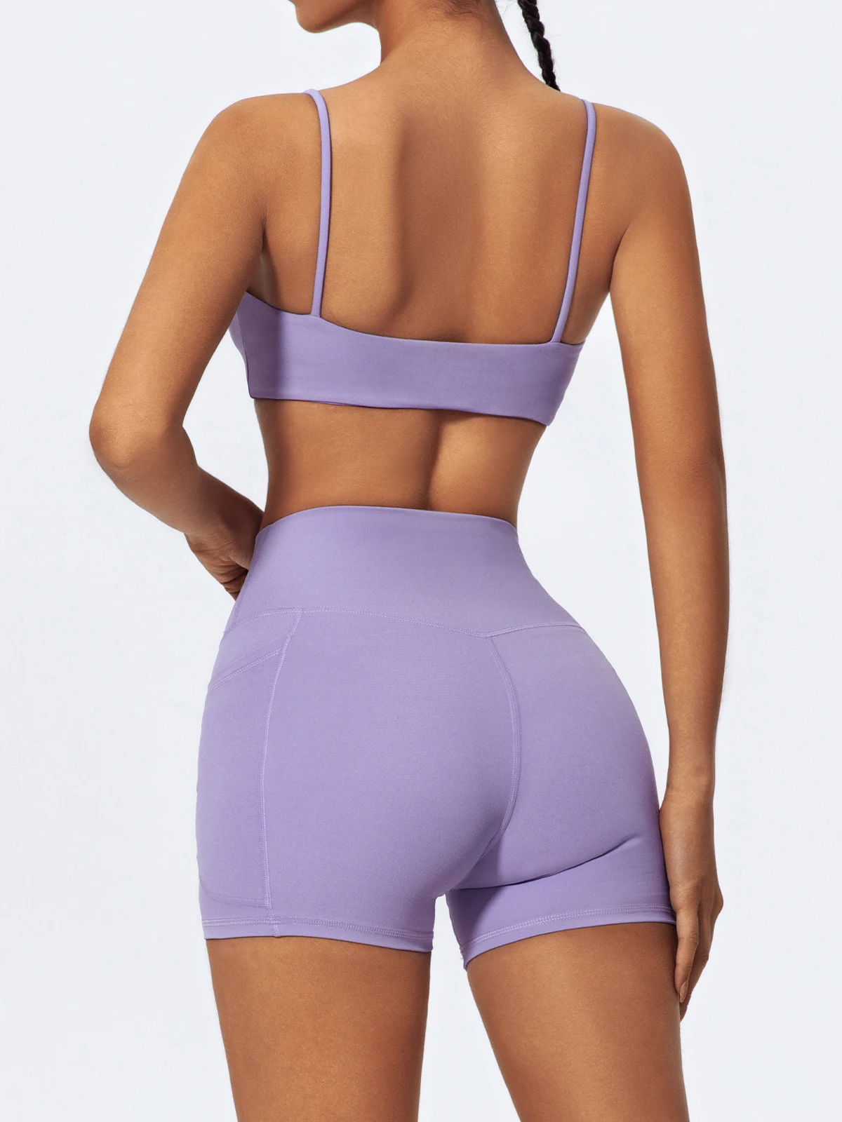 Sommer Damen Zweiteiliges Fitness-Set, Sport-BH und Shorts, Schnelltrocknende Yoga-Kleidung, Sport-BH-Anzüge – Detail 7