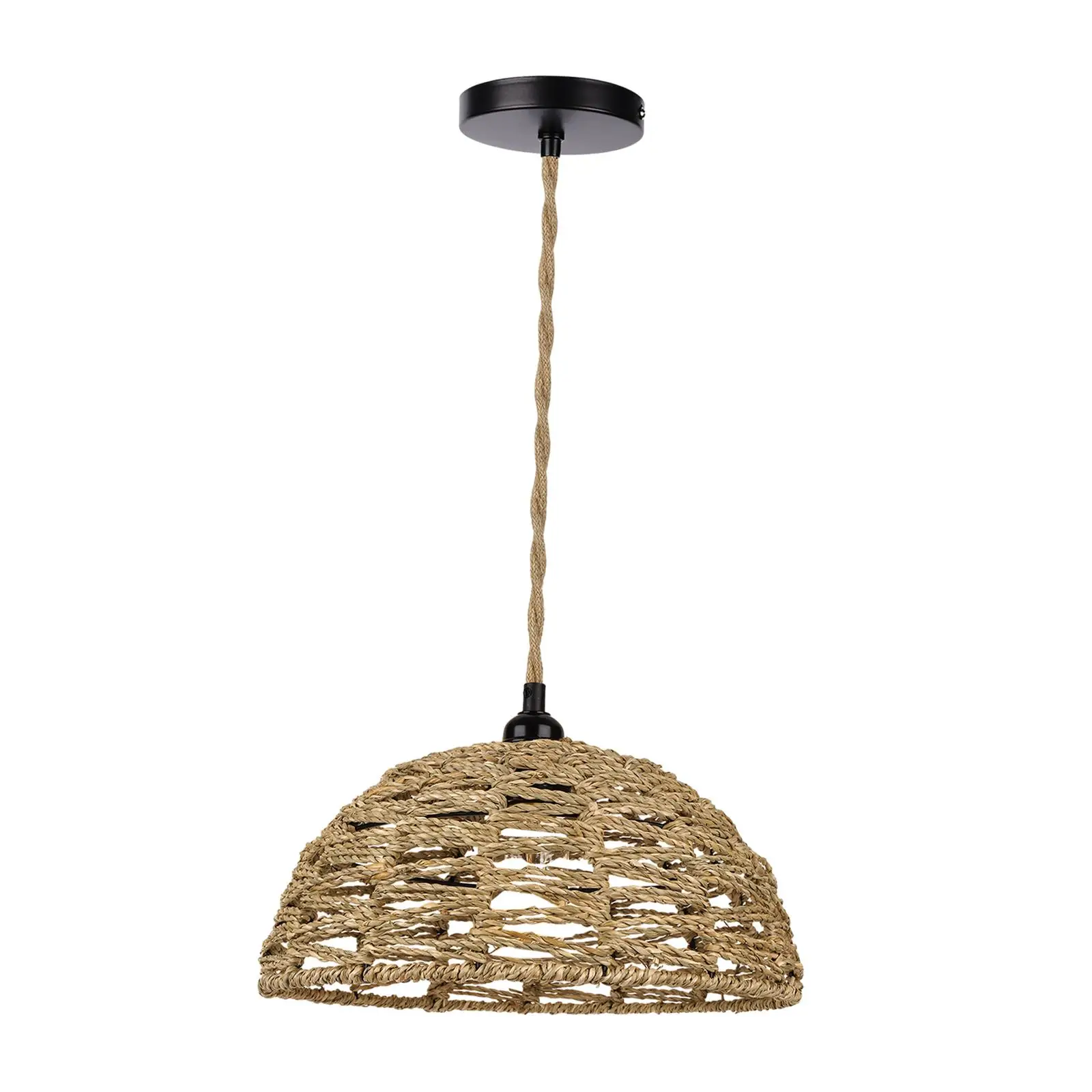 

Lamp Shade Light Fixture Decor Rustic Accessories Woven Lampshade for Farmhouse Teahouse Living Room Kitchen Island Dining Table