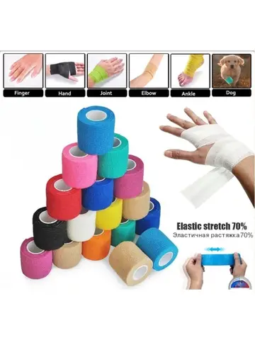 Kinesiology Tape Sport Self Adhesive Elastic Bandage First Aid Tape Wrap Stretch Bandage Cohesive Bandage High Elastic