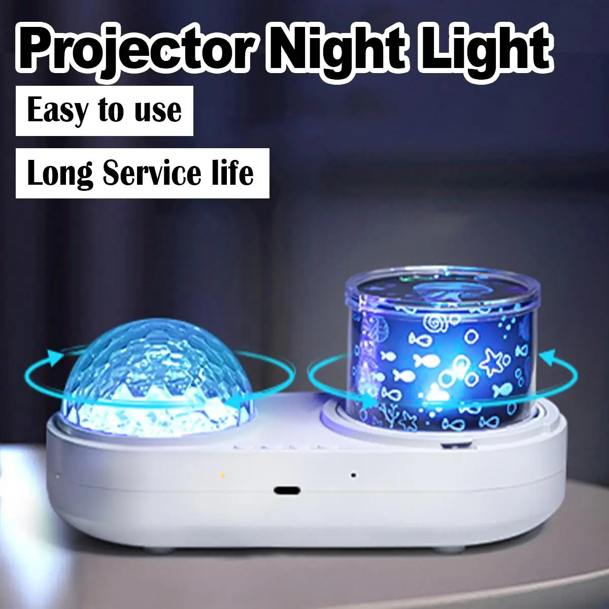 USB Ocean Wave Jellyfish Light Projector Star Galaxy Night für Kinder führte 360-Grad-Rotation mit Timer 3d Effekt Projektionslampe