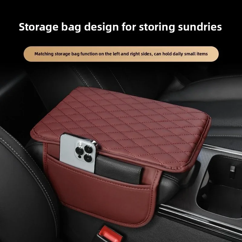 

Car Center Console Protector Cover Armrest Box Cushion with Pocket Arm Rest Mat Elbow Support Armrest Storage