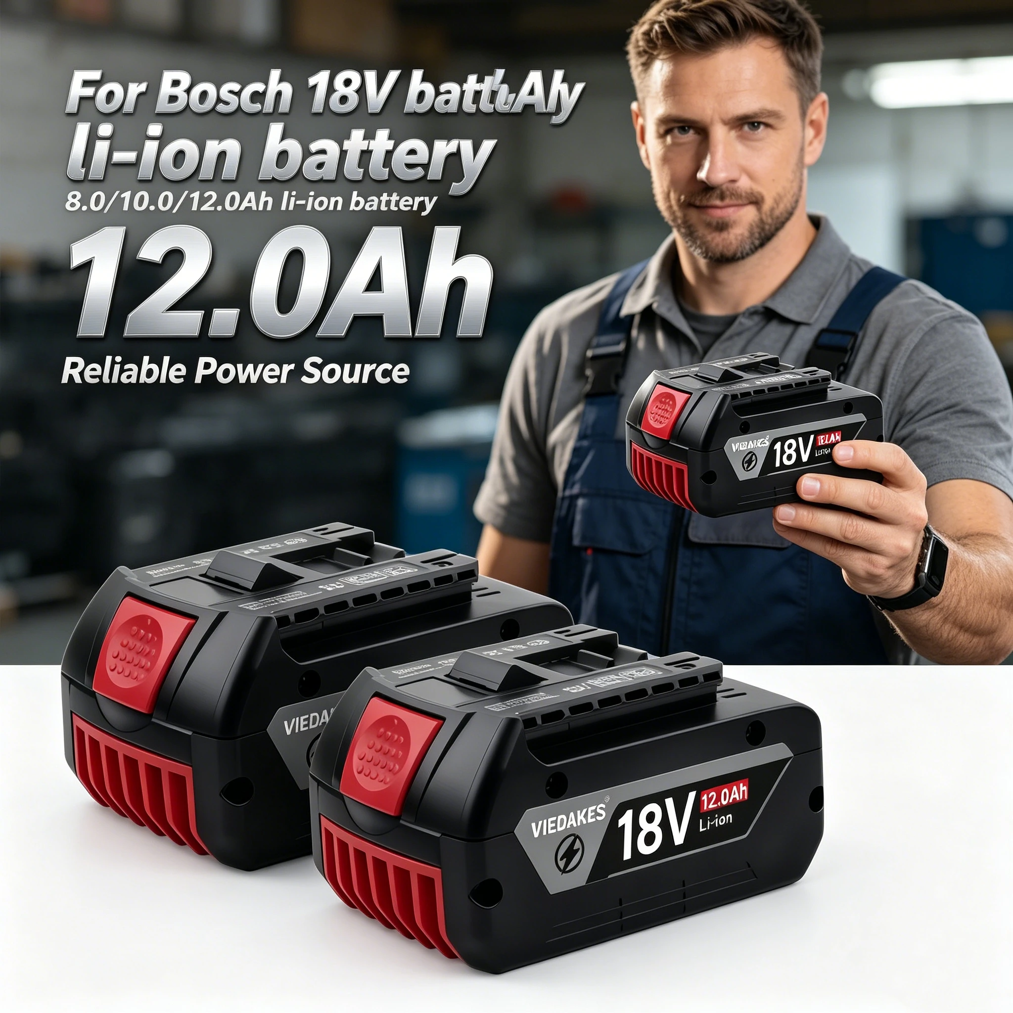 

High Quality 12.0Ah LITHIUM-ION BATTERY GBA 18V 8.0/10.0 Ah for BOSCH 18V Professional System GSR GSB BAT609 Rechargeable Batter