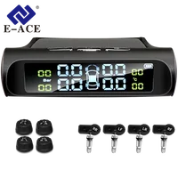 E-ACE-sensor solar inteligente K01 TPMS, sistema de monitoreo de presión de neumáticos inalámbrico, dispositivo de alarma de seguridad automática con 4 sensores