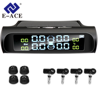 E-ACE K01 TPMS solar sensor intelligence Wireless Tire Pressure Monitoring System Auto Security Alarm Device With 4 sensors