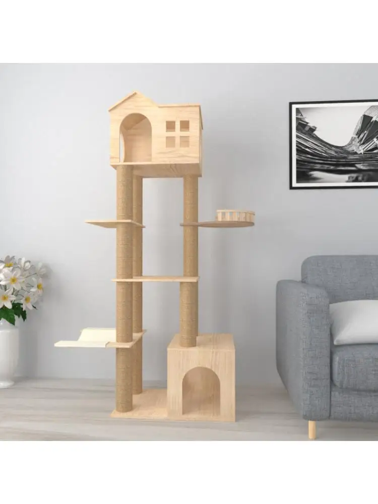 Luxury Cat Climbing Frame Solid Wood Space Capsule Cat Litter Cat Tree Cat Jumping Platform Cat Crawling Toy