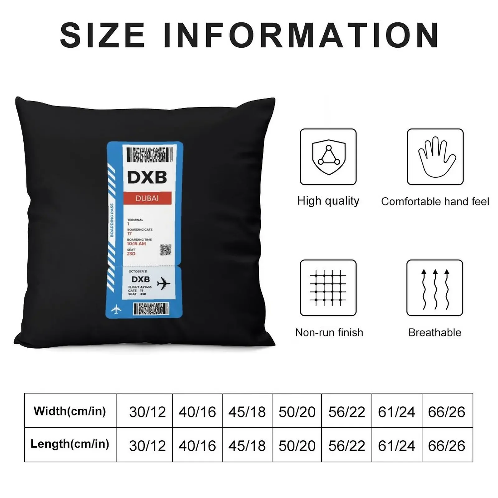 Dubai boarding pass Throw Pillow Christmas Pillow Cushion Cover Set pillow