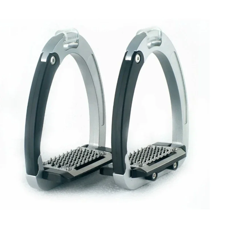 Aluminum Alloy Safety Stirrups 125mm, Anti Slip Foot Rest Horse Riding Stirrup, Equestrian Saddle Tack Accessories for Rider