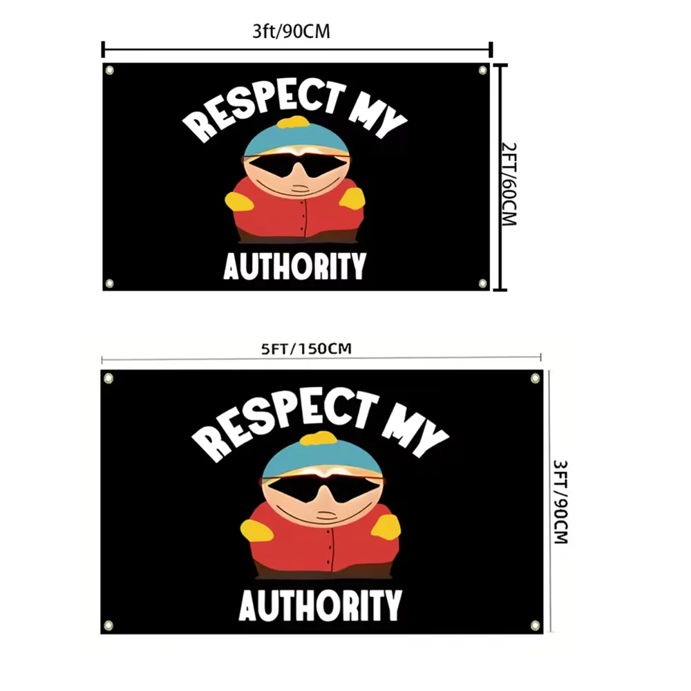 

Funny "Respect My Authority" Flag 3x5fts 2x3fts with Brass Grommets Polyester Banner for College Dorm, Bedroom Decoration