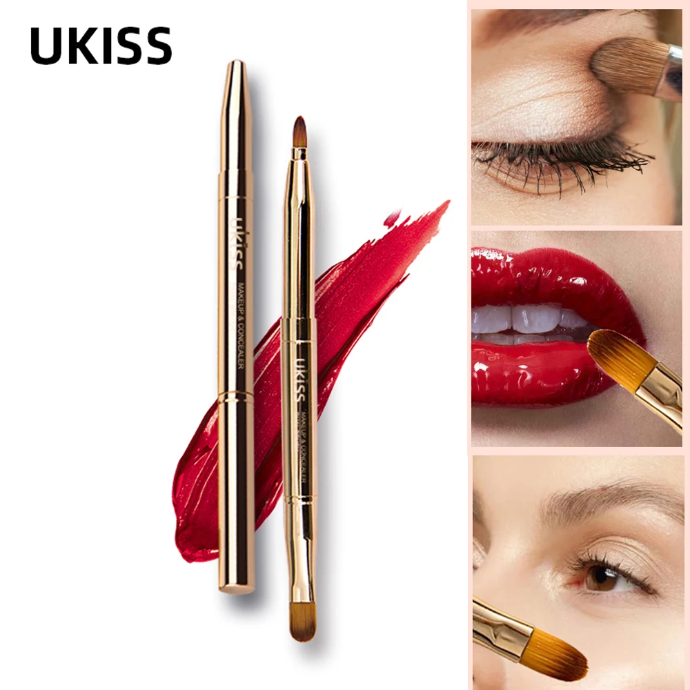 UKISS Lip Brush Female Portable Lipstick Brush Double Head Retractable with Cover