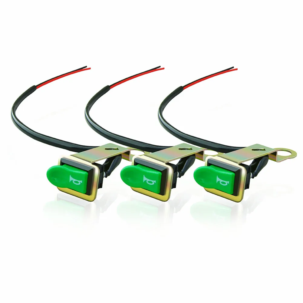 Handlebar Accessories for horn Switch 12V ~ 24V 38cm 5A Button Green Green Button Fit 22mm Handlebar For Motorcycle