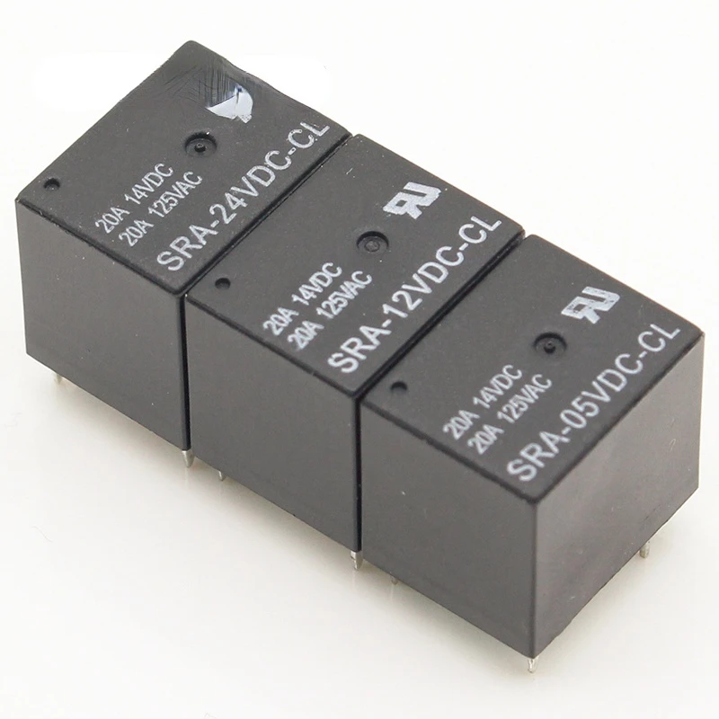 5 Pçs/lote relés de Potência SRA-05VDC-CL SRA-12VDC-CL SRA-24VDC-CL 5V 12V 24V 20A 5PIN
