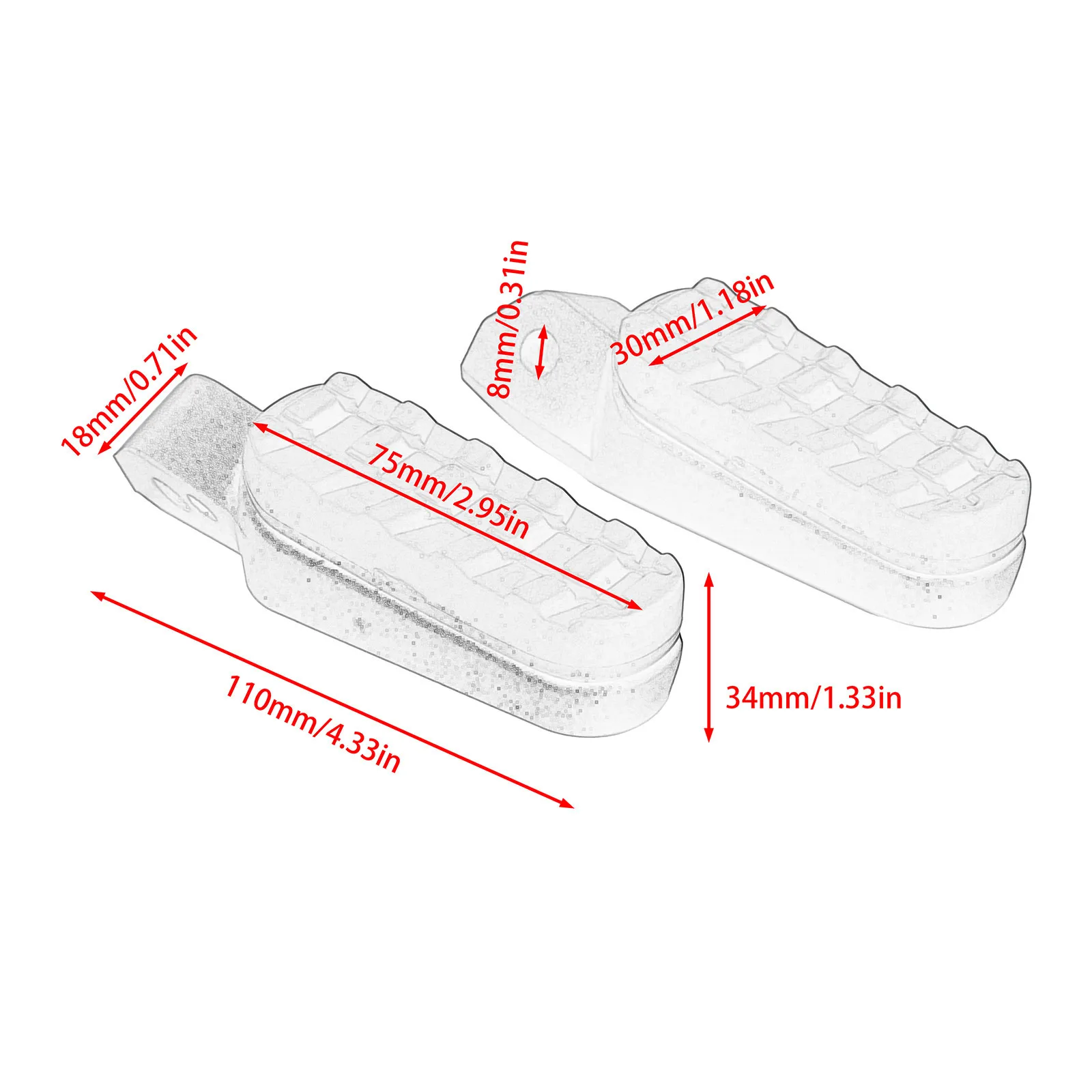 1 Pair Silver Rear Footrests Footpegs For Triumph Scrambler 1200 XC XE BOND/Tiger 850 Sport/900 GT Rally/1200 2020-2024 - Image 2