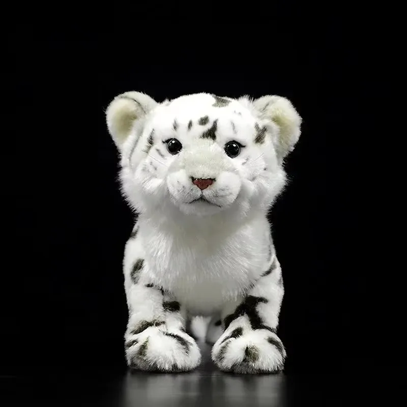 Cute Lifelike Standing Snow Leopard Stuffed Plush Toy Panthera Uncia  Soft White Ounce Doll Birthday Gift for Kids