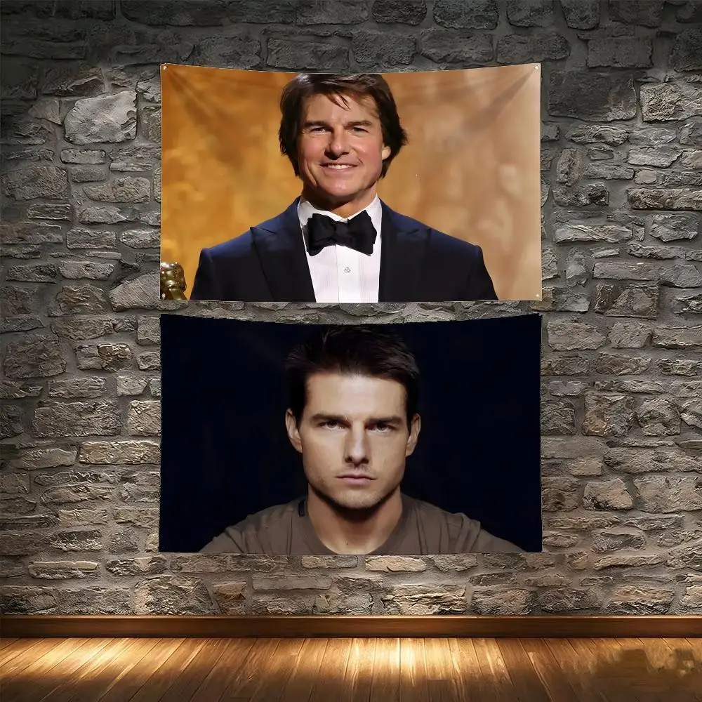 superstar T-Tom Cruise Flags Tapestry Creative Pattern Photo Living Room Wall Art Party Outdoor Decor