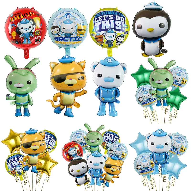 Balony Octonauts niedźwiedź polarny kot pingwin z foliowych lateksowych balony kreskówkowe zwierzęta morskie balony dzieci dekoracja urodzinowa