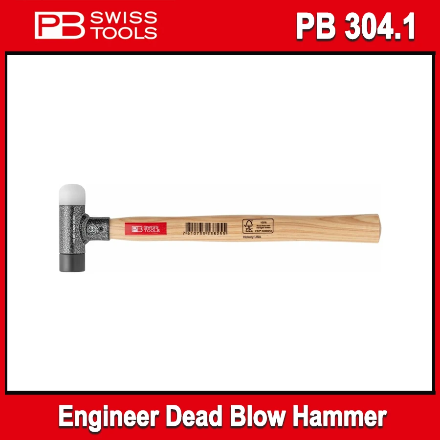 PB Swiss Tool 2-in-1 Engineer Dead Blow Hammer for Powerful and Precise Blows without Recoil Ø 22mm PB 304.1