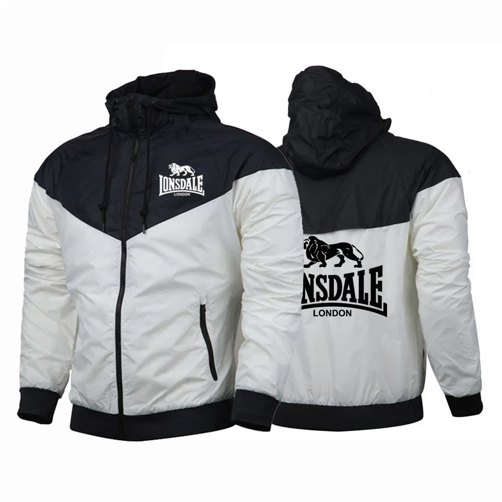 

Men New Lonsdale High Quality Jackets Zipper Hoodies Top Printing Waterproof Wind Breaker Casual Coat Autumn Man Sports Clothing