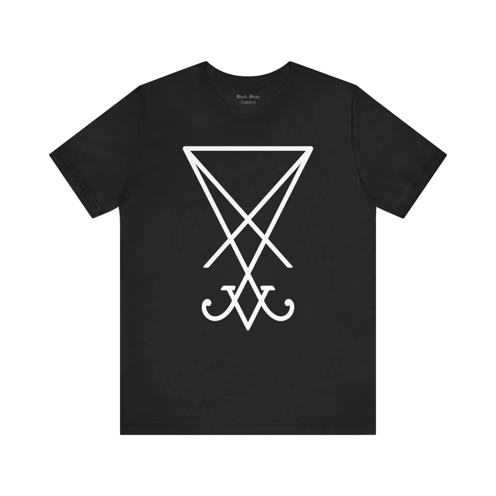 Lucifer Sigil Satan Devil  Demonology  Black Magic Vintage Occult Printed T-shirt Men Women Cotton Casual Short-sleeved Shirt
