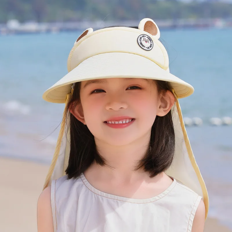 

Children's outdoor sunscreen empty top shawl Camping riding outdoor sports girl detachable shawl with windproof rope