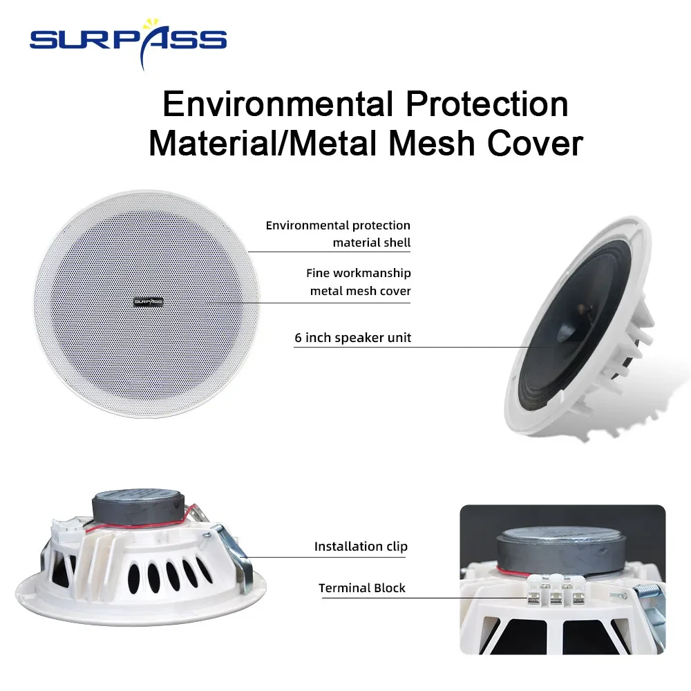 AMPLIFICADOR DE pared inteligente para el hogar, Mini Panel de Control táctil con tecla compatible con Bluetooth, Radio Fm, altavoz de techo sin marco para sala de estar