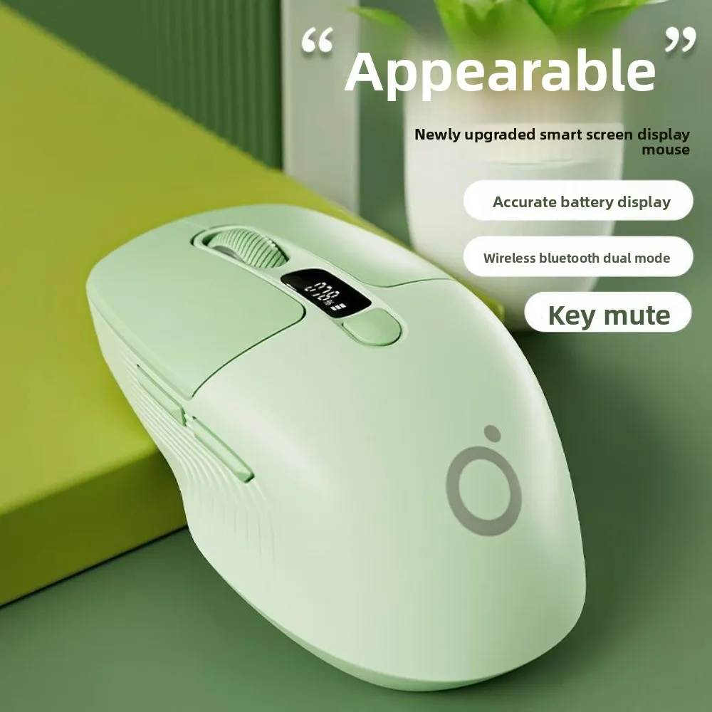 Screen Display Laptop Wireless Mouse Rechargeable Silent Wireless Bluetooth Mouse 2.4G High-Precision Ergonomic Mouse Office