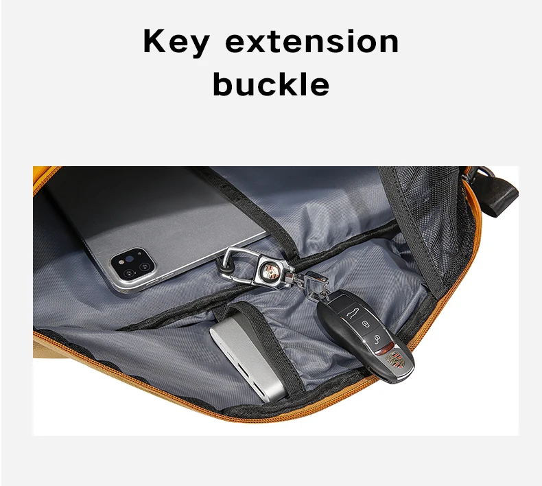 TANGCOOL Umhängetasche für Herren, wasserabweisender Umhängetaschen-Rucksack, große Kapazität, diebstahlsichere Brusttasche für Reisen, Wandern, täglichen Gebrauch – Detail 14