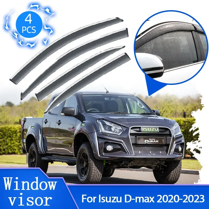 For Isuzu D-max Dmax D Max RG01 2020 2021 2022 2023 4-Door Sun Rain Window Visor Deflector Guards Windshield Cover Accessories