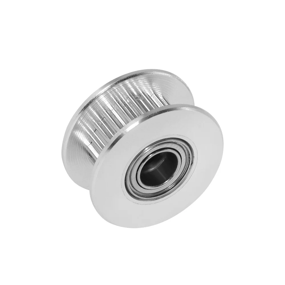 GT2 20 Teeth Idler Pulley 5mm Bore 6mm Belt Width 16mm Flange Timing Belt Wheel with Bearings for 3D Printer Parts