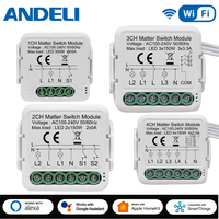 ANDELI Matter WIFI Smart Switch Module Automation Relay Smart Breaker Voice Control Apple Home Siri Alexa Google smart tings