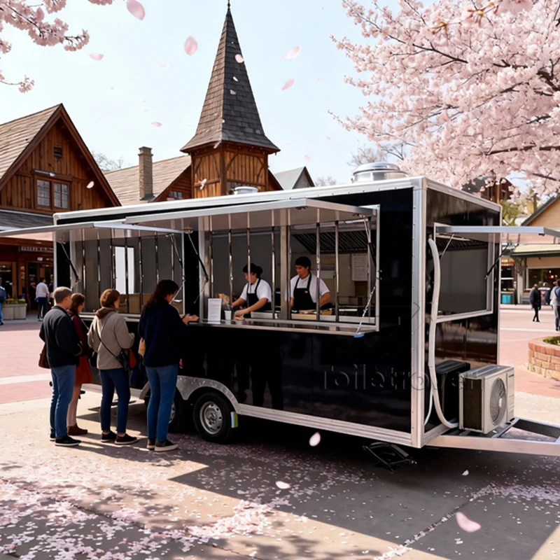 

Modern Colorful Food Trailers Fully Equipped Outdoor Mobile Food Truck Vintage Mobile Food Truck Trailer for Sale