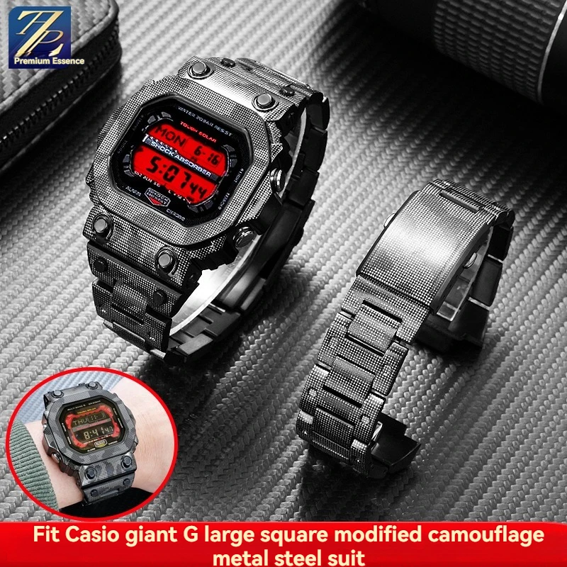 For Casio G-SHOCK series sports watch GXW-56 GX-56BB modified metal case GX-56 stainless steel watch strip set accessories male