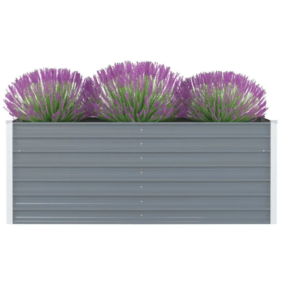 

Raised Garden Bed 63x31.5x17.7 Galvanized Steel Gray
