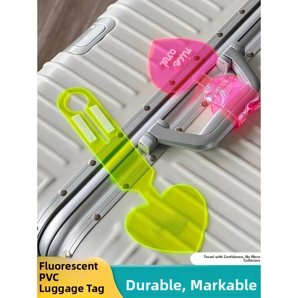 Travel Luggage Tag Fluorescent Bag Tag Creative Suitcase Identification Airplane Check-In Sticker Accessories Mark