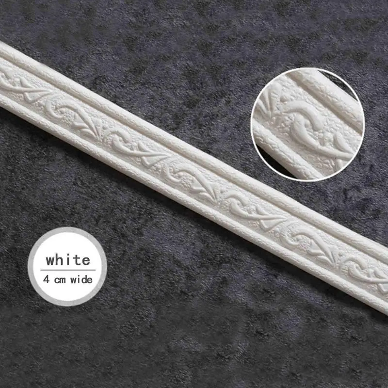 3D Tiles DIY Sticker Waterproof Skirting Sticker 230*4*0.7cm Border SelfAdhesive Decoration Edge 3D Foam Moulding Trim Strips