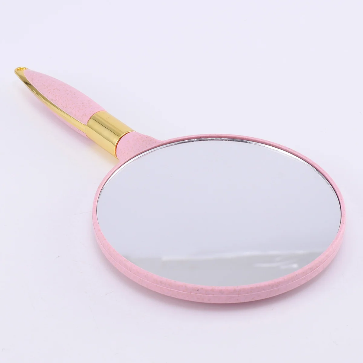 コンパクトで持ち運びやすいハンドヘルドメイクアップミラー ピンク ラウンド 軽量で耐久性のあるミラー ミニサイズ クリアな表面 実用的な使用