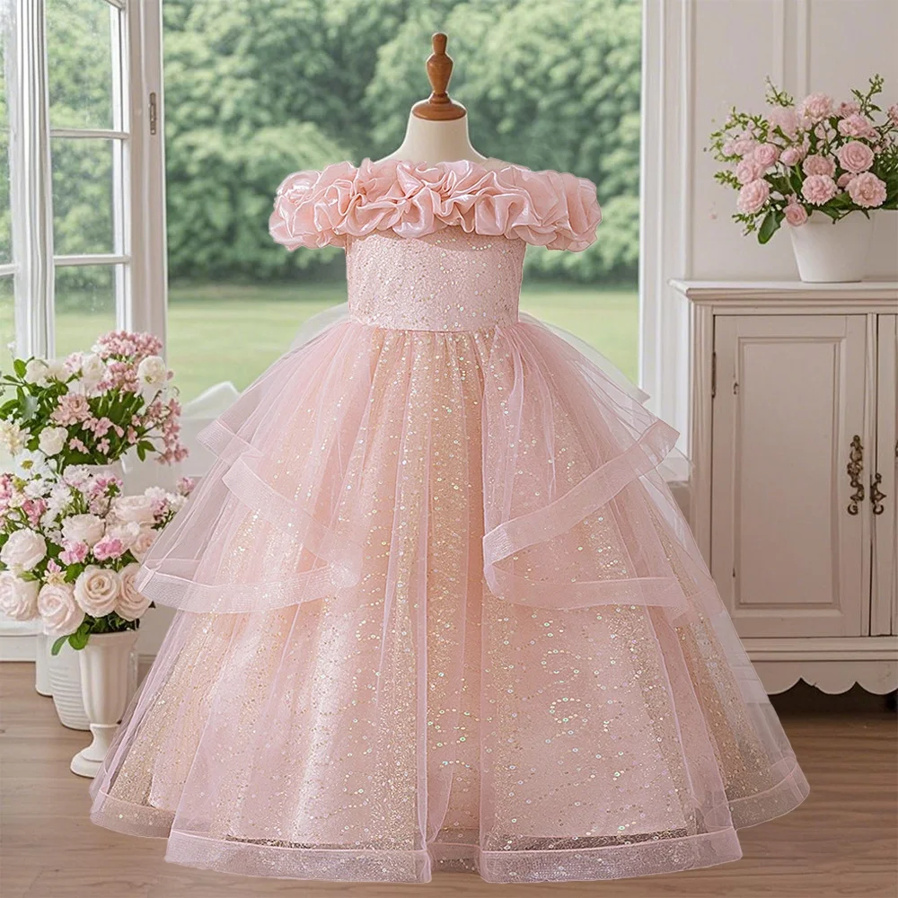 

Girls one-shoulder dress elegant dress suitable for piano concert important place fairy tale princess dress girl party princess