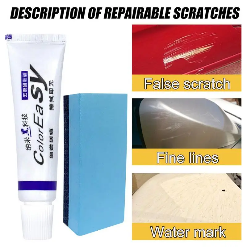 Removedor de arranhões e redemoinho para automóvel, Ultimate Car Scratch Remover Reparação de arranhões de pintura do carro, Polonês de carro com esponja