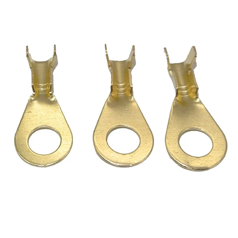 20/50Pcs M3 M4 M5 M6 M8 M10 Electrical Wire Connectors Lugs Ring Terminals Gold Brass/Silver Non-insulated Crimp Termin