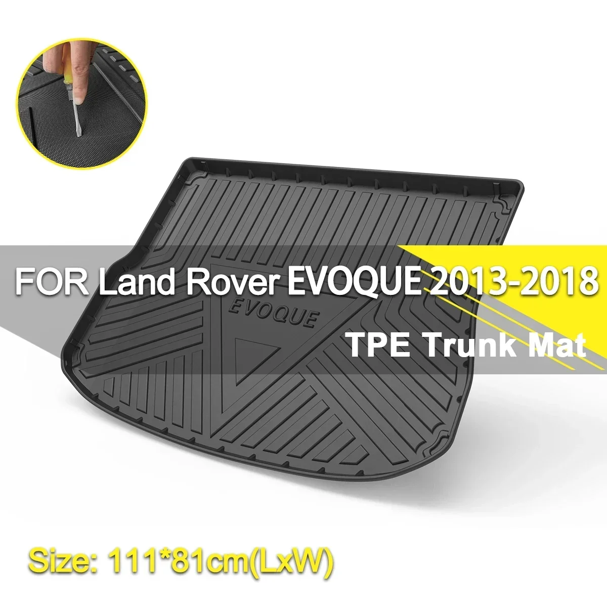 

Car Rear Trunk Cover Mat Waterproof Non-Slip Rubber TPE Cargo Liner Accessories For Land Rover EVOQUE 2013-2018