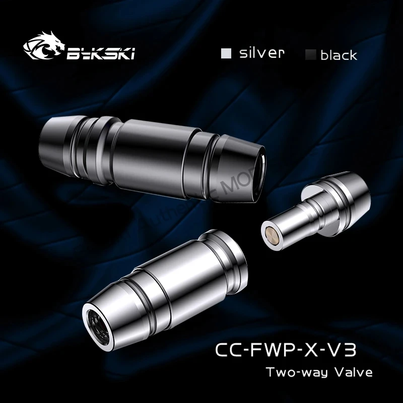 Bykski CC-FWP-X-V3,2 ways Quick Disconnected Water Stop Valve,Dual Water-cooled Cut-off Drain Valve,PC Liquid Cooling Fitting