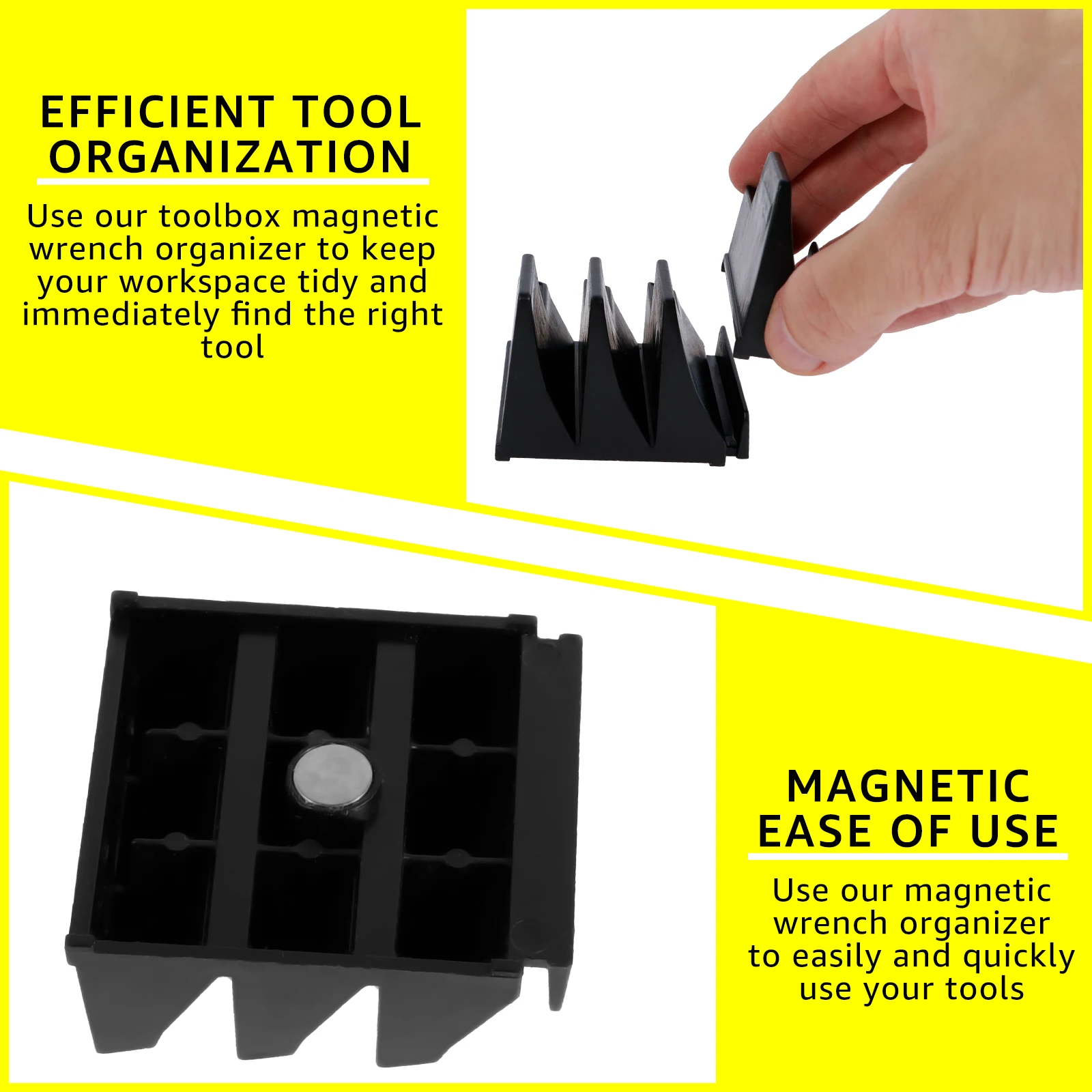 Magnetic Wrench Organizer Rack for Toolbox Magnetic Wrench Holder Space-Saving Design Holds Up to 24 Wrenches Modular Holder