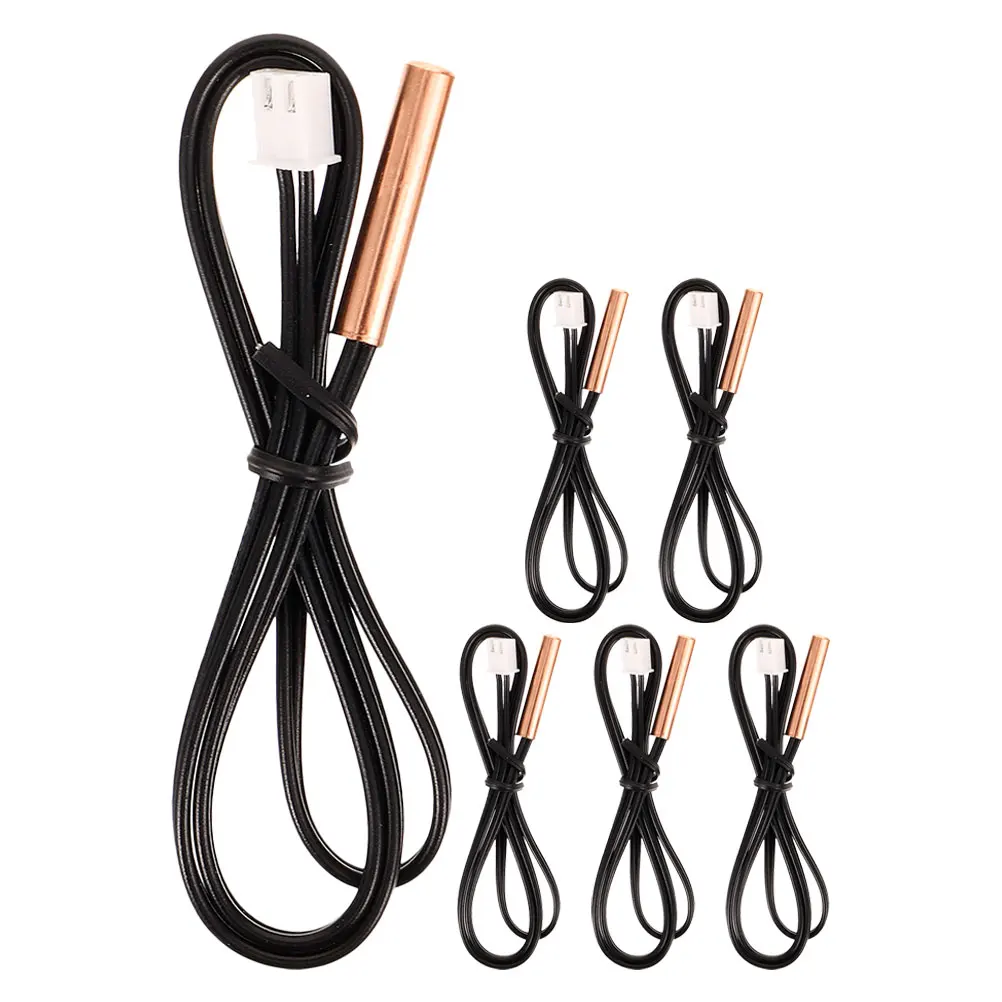 

6pcs High Conditioner Temperature Sensor Copper Head Thermistor Replacement Monitoring Probe 39Cm Long For