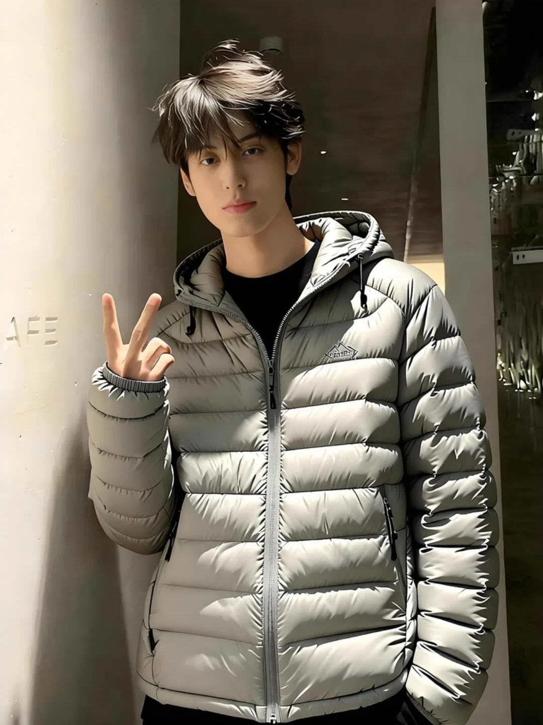 

Lightweight down Cotton Jaet Hooded Men's Winter Warm Coat ort Thi Outerwear Spor Sle Regular Fit White Du Feather