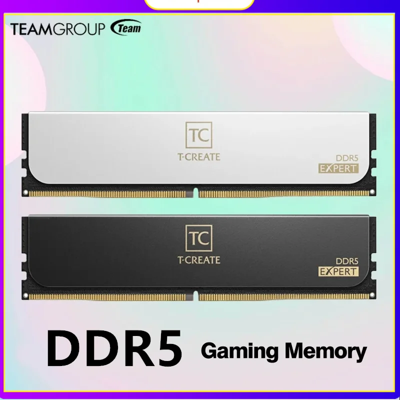 Team group DDR5 RAM T-Erstellen Sie einen Experten-Übertaktungs-Desktop-Speicher modul RAM (2x16GB), 64GB(32g x 2) 6000MHz, 6400MHz Weiß/Schwarz